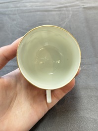 A fine Chinese famille rose cup and saucer with floral design, Daoguang mark, Republic