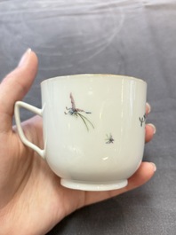 A fine Chinese famille rose cup and saucer with floral design, Daoguang mark, Republic