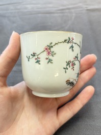 A fine Chinese famille rose cup and saucer with floral design, Daoguang mark, Republic