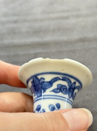 Three Chinese snuff bottles and a miniature vase, Kangxi and Qianlong marks, Kangxi and later