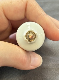 Three Chinese snuff bottles and a miniature vase, Kangxi and Qianlong marks, Kangxi and later