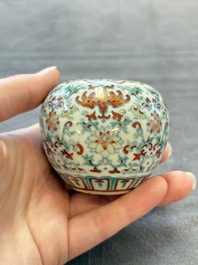 A Chinese doucai water pot and a 'Buddha's Hand' water dropper, Qianlong and Wo Ji 蝸寄 mark, 19/20th C.