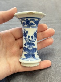 Three Chinese snuff bottles and a miniature vase, Kangxi and Qianlong marks, Kangxi and later