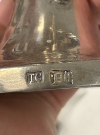 A varied collection of 12 Chinese export silver wares, 19/20th C.