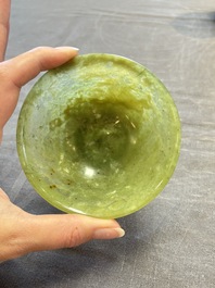 Six various Chinese agate, soapstone and serpentine wares, 19/20th C.