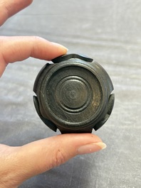 Six various Chinese agate, soapstone and serpentine wares, 19/20th C.