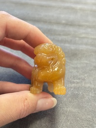 Six various Chinese agate, soapstone and serpentine wares, 19/20th C.