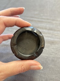 Six various Chinese agate, soapstone and serpentine wares, 19/20th C.