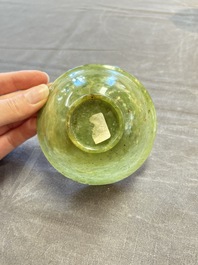 Six various Chinese agate, soapstone and serpentine wares, 19/20th C.