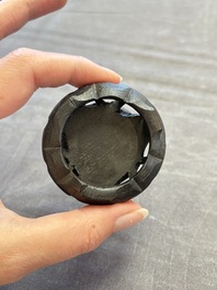 Six various Chinese agate, soapstone and serpentine wares, 19/20th C.