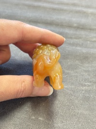 Six various Chinese agate, soapstone and serpentine wares, 19/20th C.