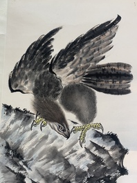Su Yunchang 蘇運昌: 'Eagle', ink and colour on paper, 20th C. and Dong Liangguan 董良觀: 'Eagle', ink and colour on paper, 20th C.