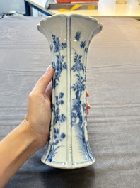 Three Chinese blue and white vases, Kangxi