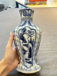 Three Chinese blue and white vases, Kangxi