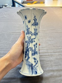 Three Chinese blue and white vases, Kangxi
