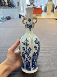 Three Chinese blue and white vases, Kangxi