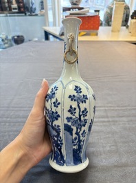 Three Chinese blue and white vases, Kangxi