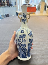 Three Chinese blue and white vases, Kangxi