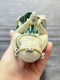 A Chinese sancai-glazed figure of Sudhana, 19th C.