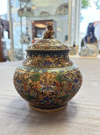 Five various Chinese cloisonn&eacute; wares, 19th C.