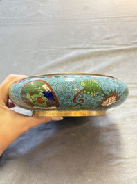 Five various Chinese cloisonn&eacute; wares, 19th C.