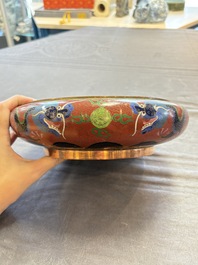 Five various Chinese cloisonn&eacute; wares, 19th C.