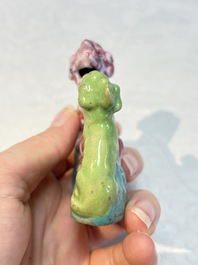 A Chinese famille rose 'Mandarin' group and a 'Qilin' water dropper, Qianlong