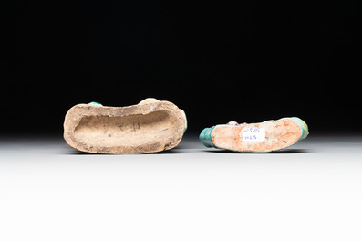 A Chinese famille rose 'Mandarin' group and a 'Qilin' water dropper, Qianlong