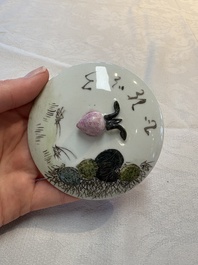 Four Chinese famille rose teapots, Luo Yong Sheng Hao 罗永盛号 mark, 20th C.