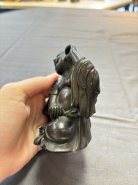 Five various Chinese wooden carvings and a censer, 19/20th C.