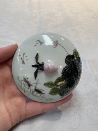 Four Chinese famille rose teapots, Luo Yong Sheng Hao 罗永盛号 mark, 20th C.