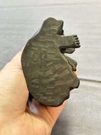 Five various Chinese wooden carvings and a censer, 19/20th C.