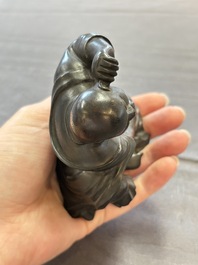 Five various Chinese wooden carvings and a censer, 19/20th C.