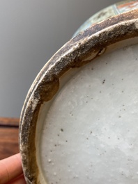 A Chinese qianjiang cai 'antiquities' covered vase and a basin with figural design, signed Yu Yicheng 俞意誠 and Xu Shanqin 徐善琴, 19th C., one dated 1893