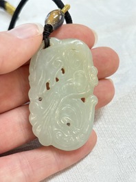 Three Chinese celadon jade carvings, 19/20th C.