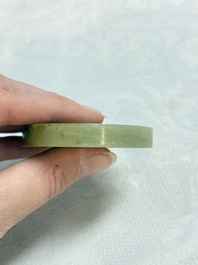 Three Chinese celadon jade carvings, 19/20th C.