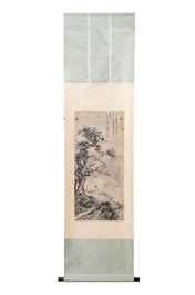 After Ma Yuan 馬遠: 'Sage in the mountain', ink and colour on paper, and after Wan Shouqi 萬壽祺: 'Strange Man', ink and colour on silk, 20th C.