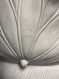 Three Chinese Dehua blanc de Chine figures of Guanyin and Weituo, He Chaozong 何朝宗 and Dehua 德化 marks, 20th C.