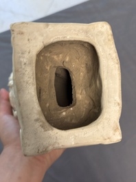 Three Chinese Dehua blanc de Chine figures of Guanyin and Weituo, He Chaozong 何朝宗 and Dehua 德化 marks, 20th C.