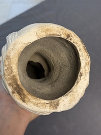 Three Chinese Dehua blanc de Chine figures of Guanyin and Weituo, He Chaozong 何朝宗 and Dehua 德化 marks, 20th C.