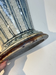 A large Annamese or Vietnamese blue and white inscribed altar vase, 16th C.