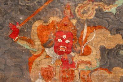 A fine Tibetan 'Begtse Chen' thangka, 18th C.