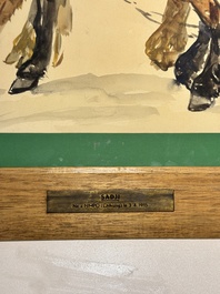 Sadji or Sha Qi (Sha Yinnian 1914-2005): 'Horses', watercolour on paper, signed