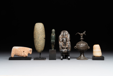 A varied collection of stone, marble and bronze figures and objects, India and Afghanistan, 3/1st C. B.C.