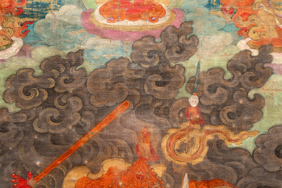 A fine Tibetan 'Begtse Chen' thangka, 18th C.
