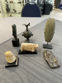 A varied collection of stone, marble and bronze figures and objects, India and Afghanistan, 3/1st C. B.C.