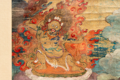 A fine Tibetan 'Begtse Chen' thangka, 18th C.
