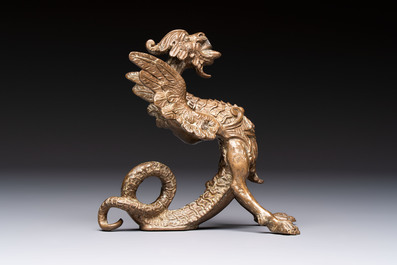 An Italian bronze winged dragon, marked Fabbrica M. Guggenheim Venezia, 19th C.