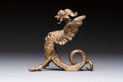 An Italian bronze winged dragon, marked Fabbrica M. Guggenheim Venezia, 19th C.