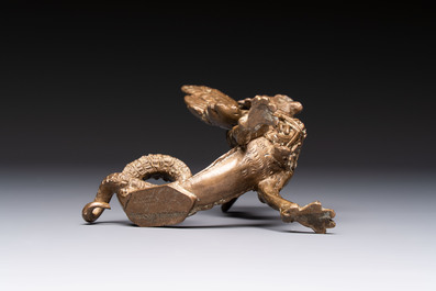 An Italian bronze winged dragon, marked Fabbrica M. Guggenheim Venezia, 19th C.